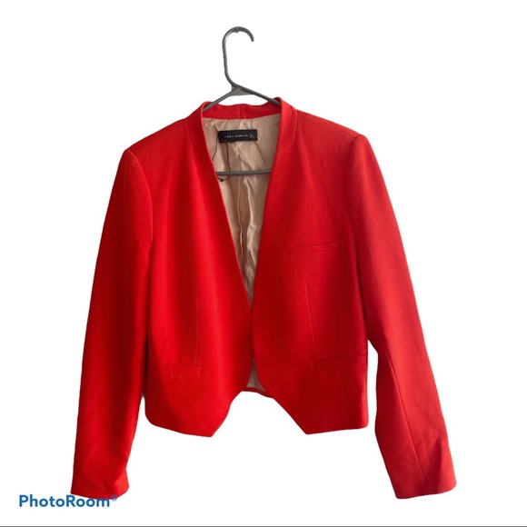 ZARA Blazer Jacket Bring Red - Picture 2 of 3